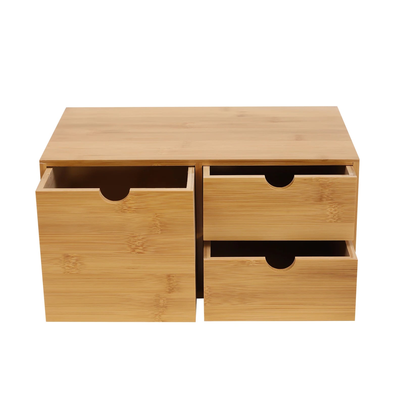 Bamboo Desk Organizer with 3 Drawers for Office Supply Organizer