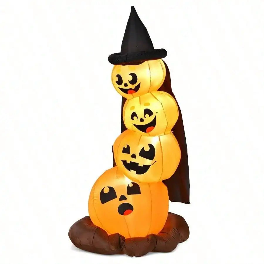 Towering Inflatable Pumpkin Combo with Witch Hat