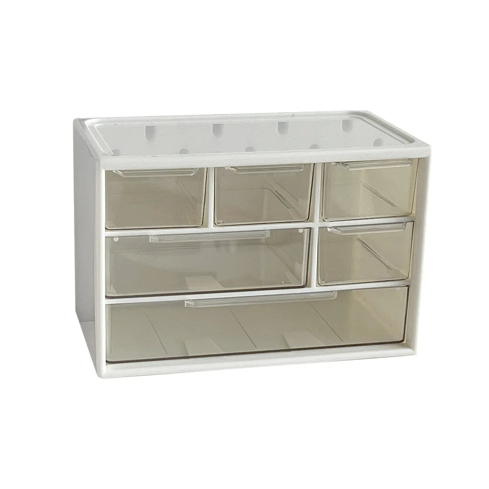 Hand Account Storage Box with Color-Jumping Drawers (White)