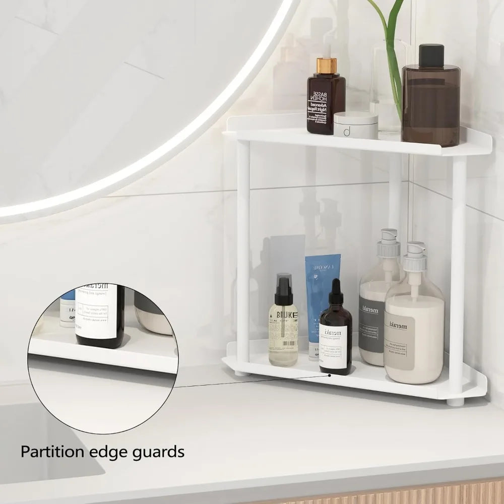 Corner Countertop Organizer Shelf Multi-Purpose Storage Rack for Bathroom
