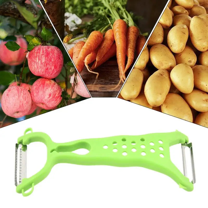 Stainless Steel Double-Head Potato Peeler with Comfortable Handle – Multifunctional Vegetable &amp; Fruit Peeling Kitchen Tool