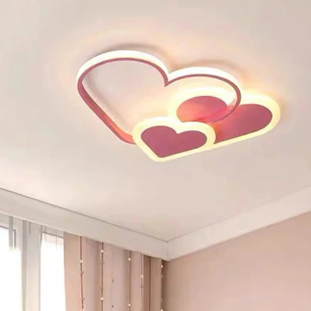 Aesthetic Heart Spotlight Kawaii Style LED Ceiling Lamp for Bedroom