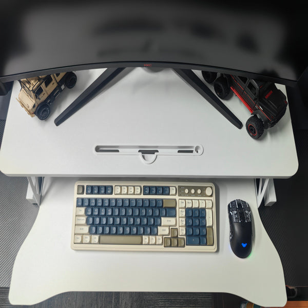 Desk Converter Sit-Stand 32&quot; with Keyboard Tray (White)