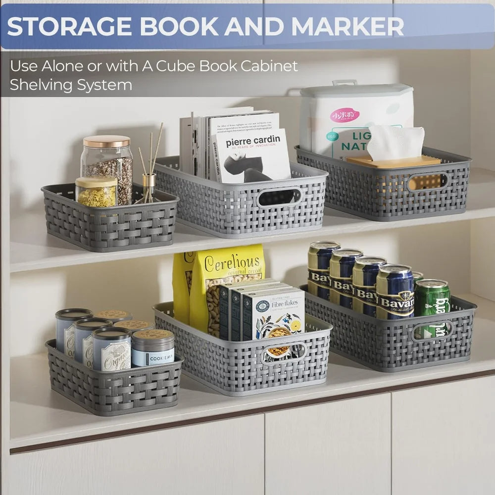 Compact Wicker Storage Bins for Home Organizing (3-Pack)