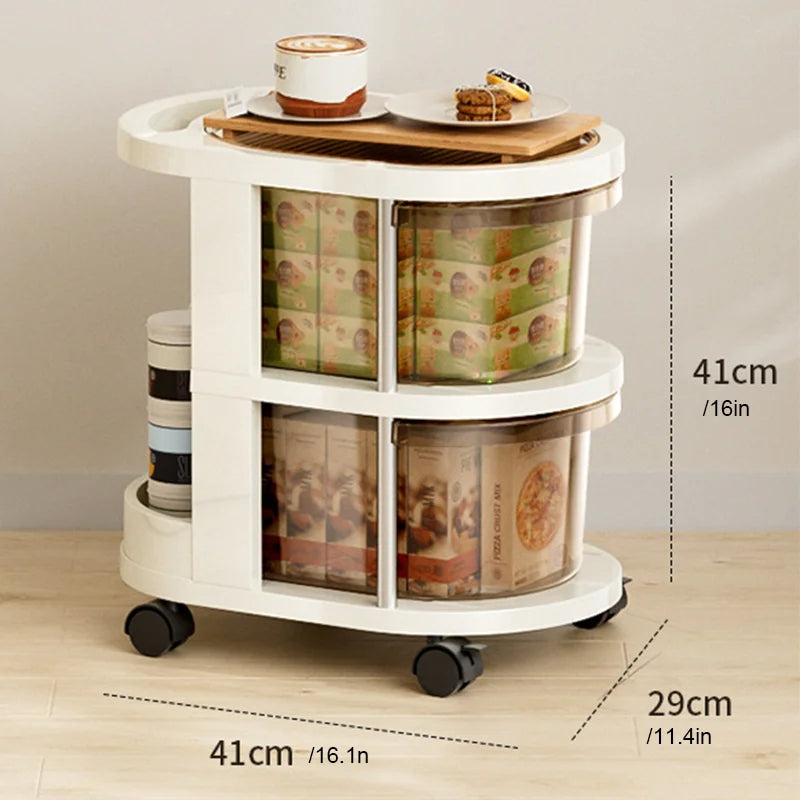 3-Tier Storage Trolley with Wheels (White)