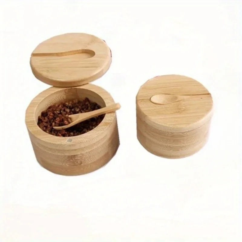 Bamboo Salt Seasoning Pepper Jar Set