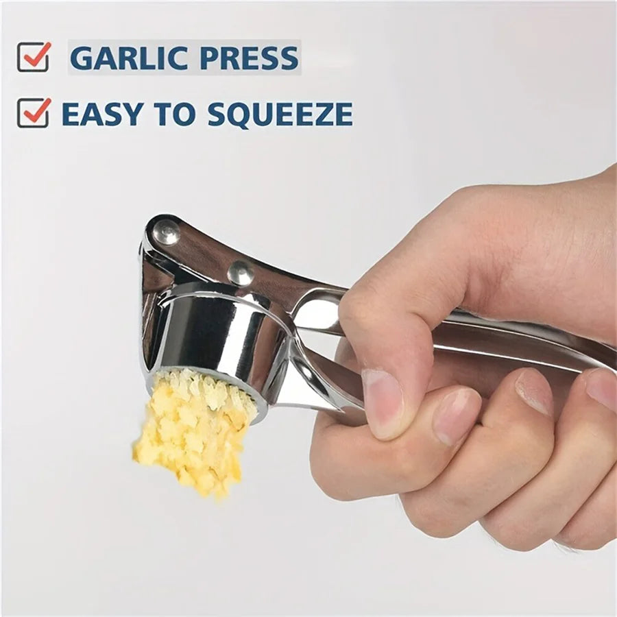 Heavy Duty Garlic Press Multi-Tool – 18cm Aluminum Garlic Crusher Mincer