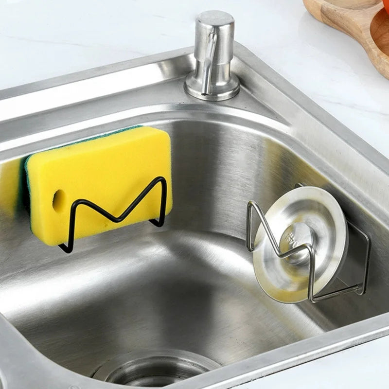 Adhesive Sponge Caddy for Kitchen Sink Under Cabinet or Wall Mount Organizer