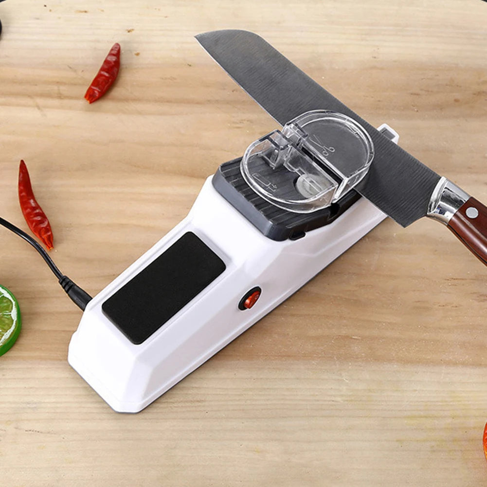 Automatic USB Knives Sharpener Electric Rechargeable Kitchen Tool with 5 Grinding Disc for Professional Knife and Scissor Sharpening