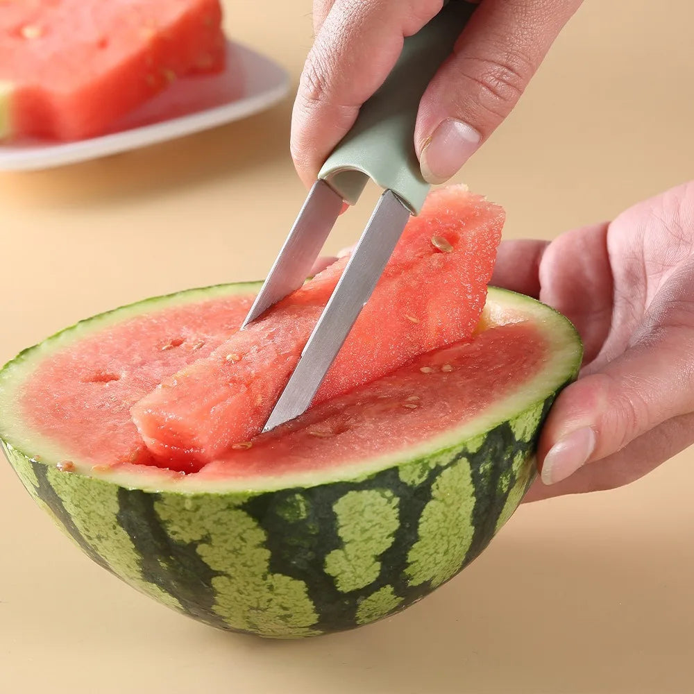 3-in-1 Stainless Steel Watermelon Cutter – Multifunctional Fruit Slicer for Kitchen