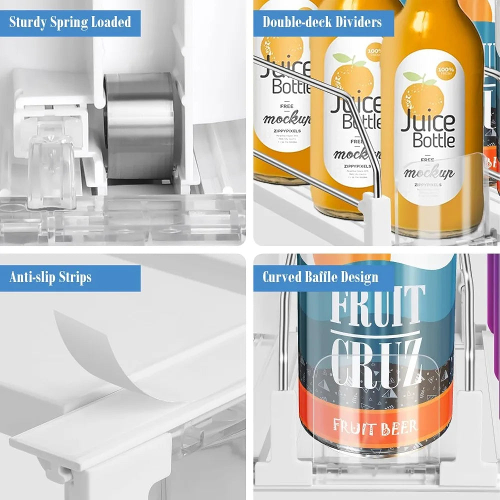 Adjustable Soda Can Dispenser 3-Row Beer Bottle Drink Organizer