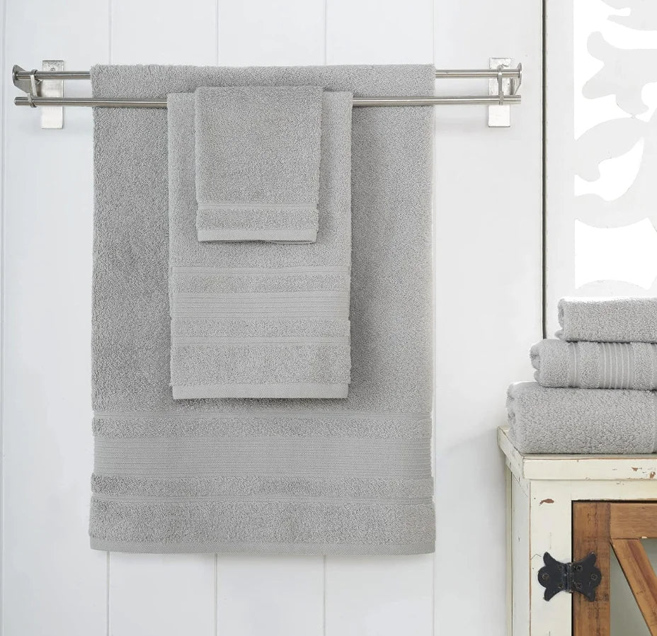 Turkish Cotton Washcloth Bathtowels Set 4-Piece (Light Gray)