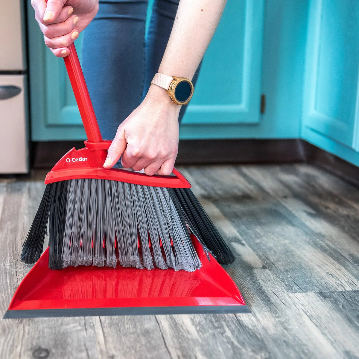 Durable Corner Broom for Hard Floors Lightweight Angled Design