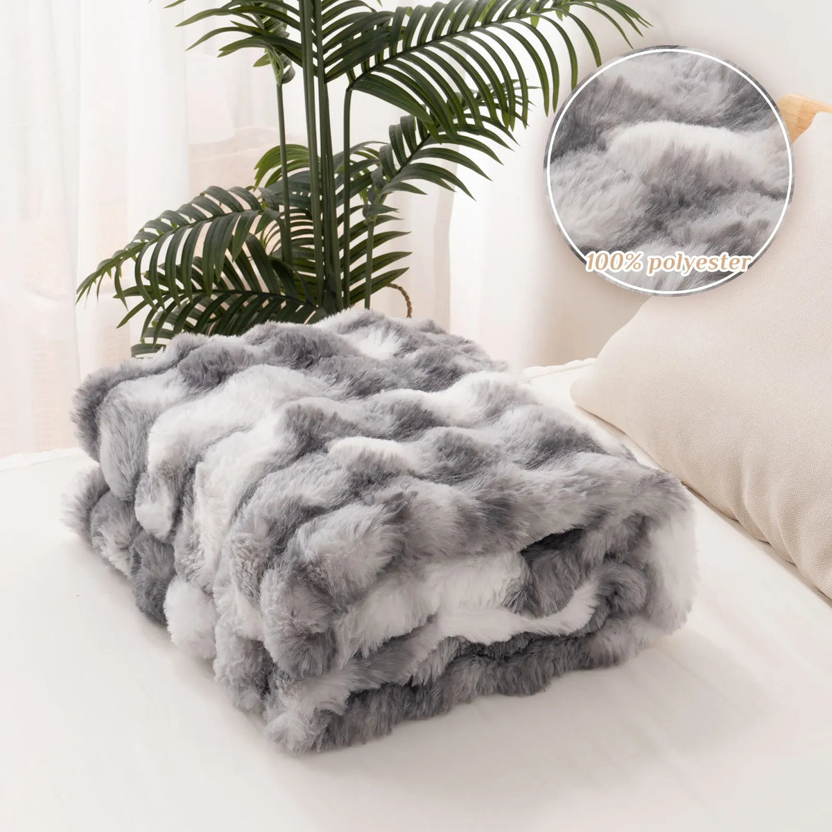 Luxurious Faux Rabbit Fur Winter Blanket