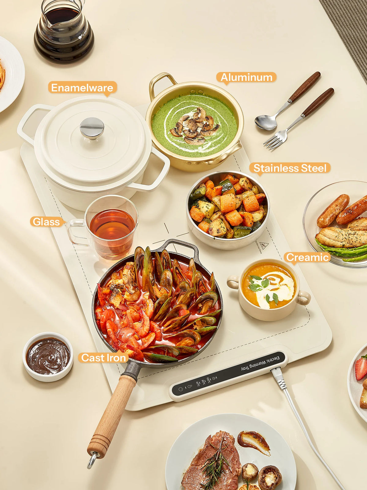 Electric Warming Tray Foldable Food Warmer