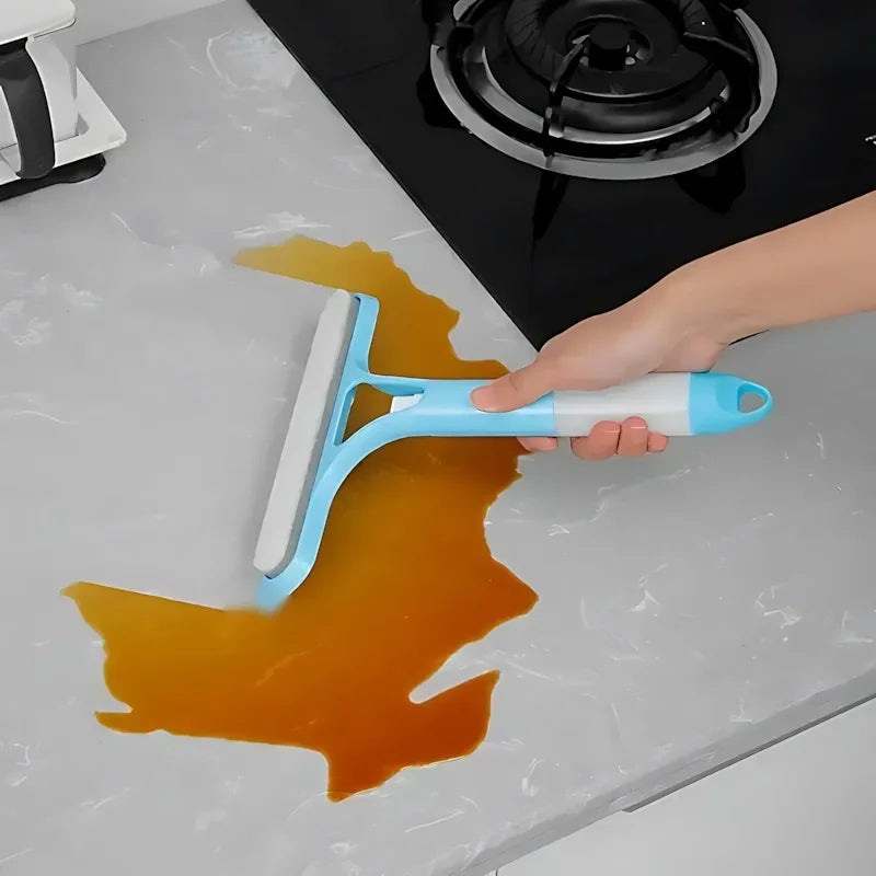 Handheld Blue Glass Wiper No-Streak Window Squeegee for Bathroom Mirrors