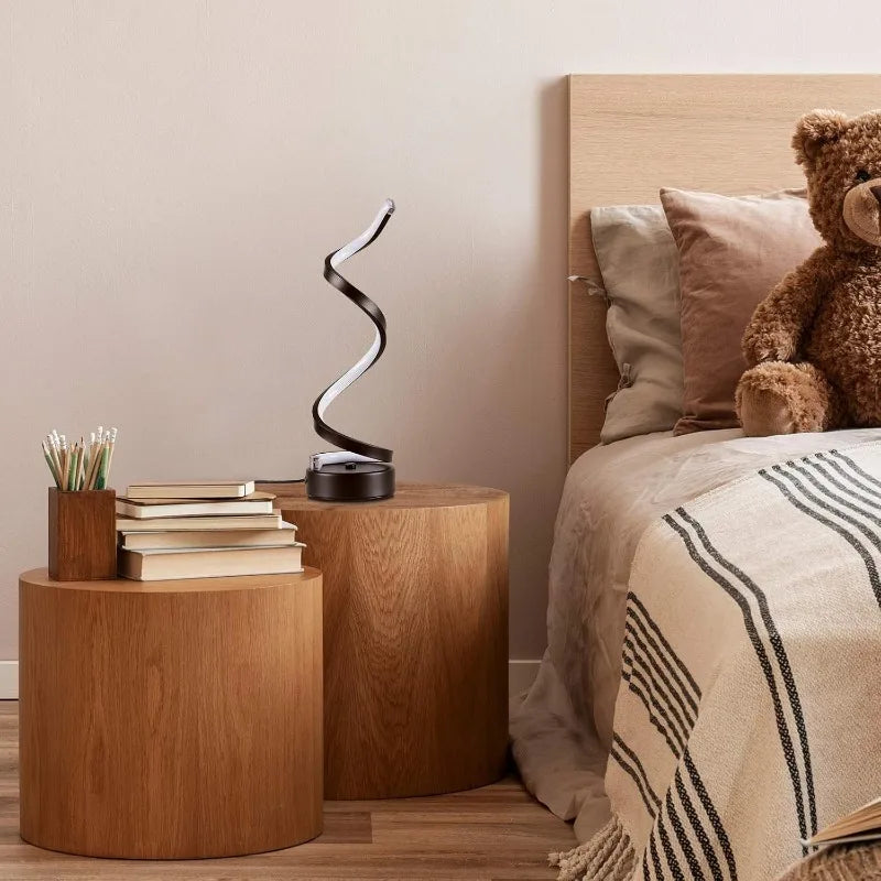 Multifunction Spiral Table Lamp – Modern LED Minimalist Design with Dimmable, Soft Light &amp; Adjustable Arm