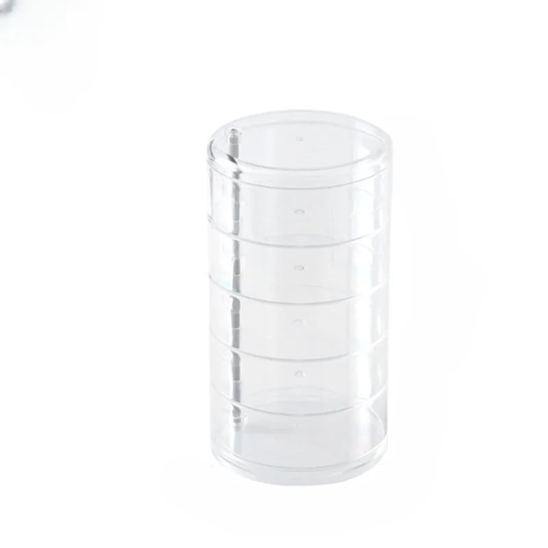 Transparent Rotatable Jewelry Storage Box 5-Floors Dustproof Waterproof