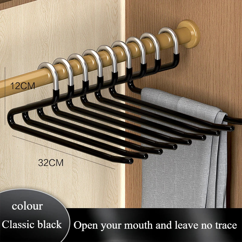 5PCS Goose Type Dip Plastic Pants Hanger (Black)