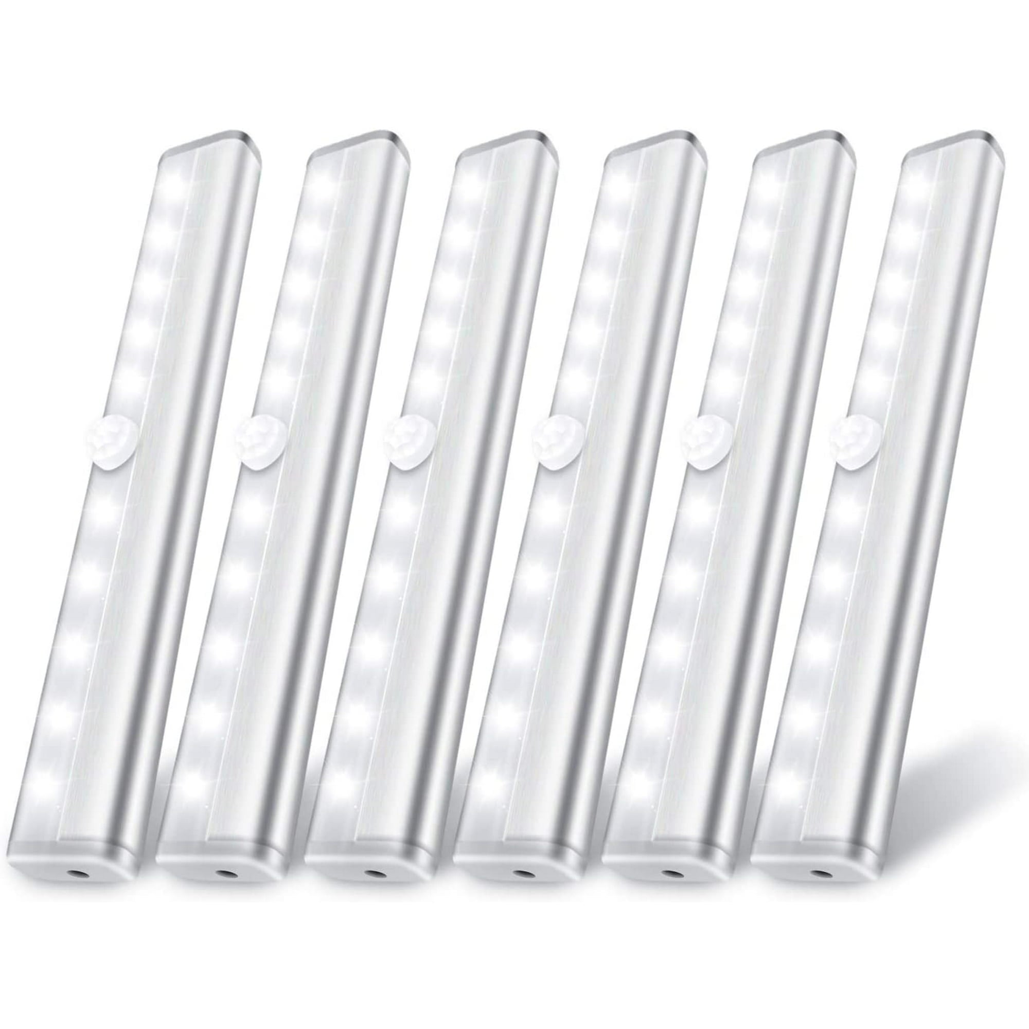 10 LED Closet Battery Operated Lights, 6 Pack Magnetic Wireless Night Light