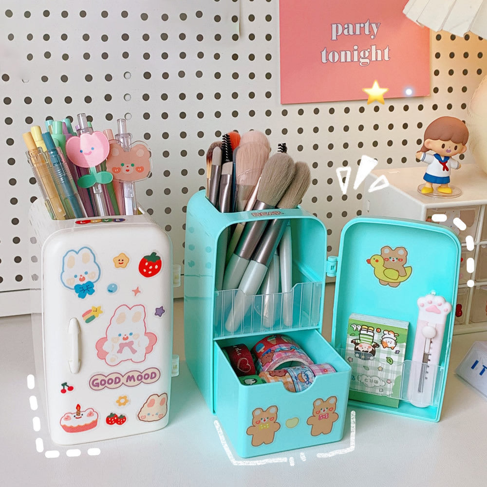 Refrigerator Pen Holder Cute Large Capacity Desktop Storage