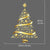 1pc Gold Christmas Tree Glass Sticker (60x85cm)