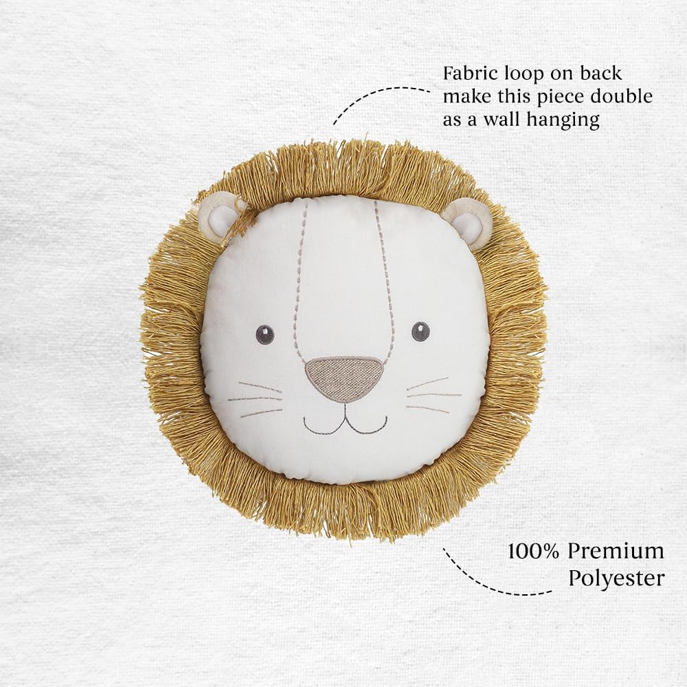 Plush Stuffed Animal Hugging Pillow 14" Leopold Lion Décor Pillow