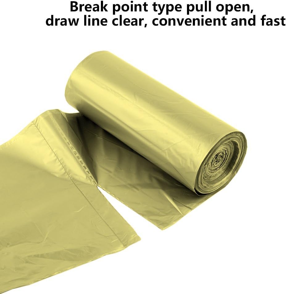 Small Trash Garbage Bags 4 Gallon, 5 Rolls (Gold)