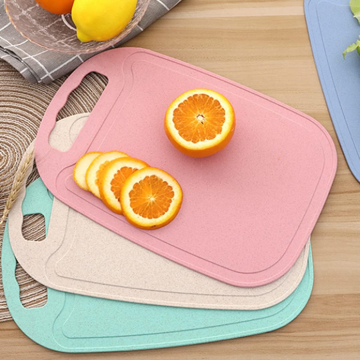 Kitchen Cutting Board Set 3 Pack Plastic Cutting Boards Mats Dishwasher Safe (13" x 8.5")