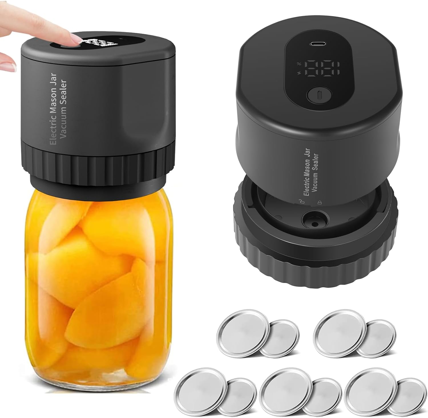 Electric Vacuum Sealer for Mason Jars with 10 pcs Canning Lids