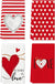 Stripes Love Heart Valentine's Day Kitchen Towels Dish Towels (18" x 26")