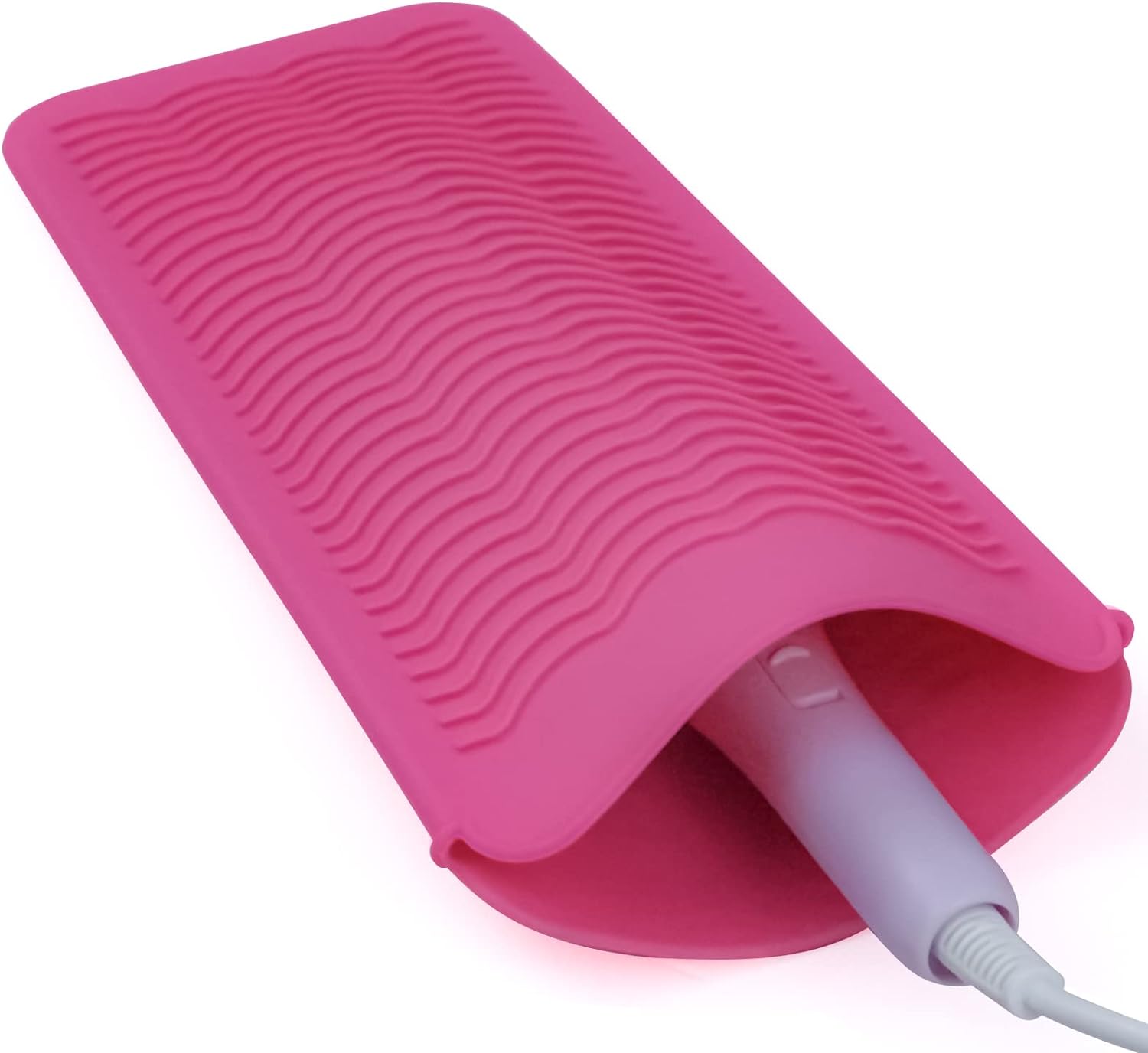 Silicone Heat Resistant Mat Pouch for Hair Straightener Iron, Pink