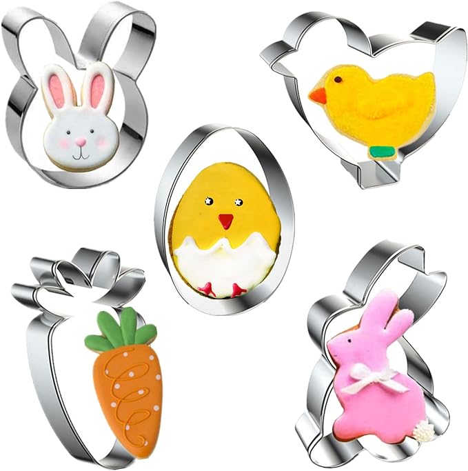 Easter Cookie Cutters 5PCS Cookie Cutters Stainless Steel