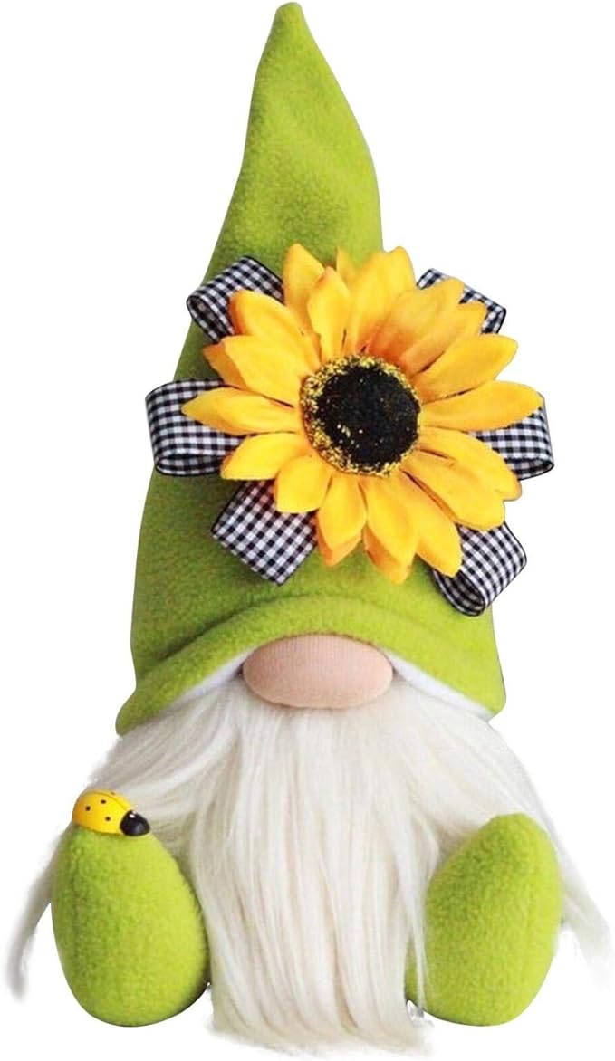 Bumble Bee Gnomes Plush Decor Sunflower Garden Gnome