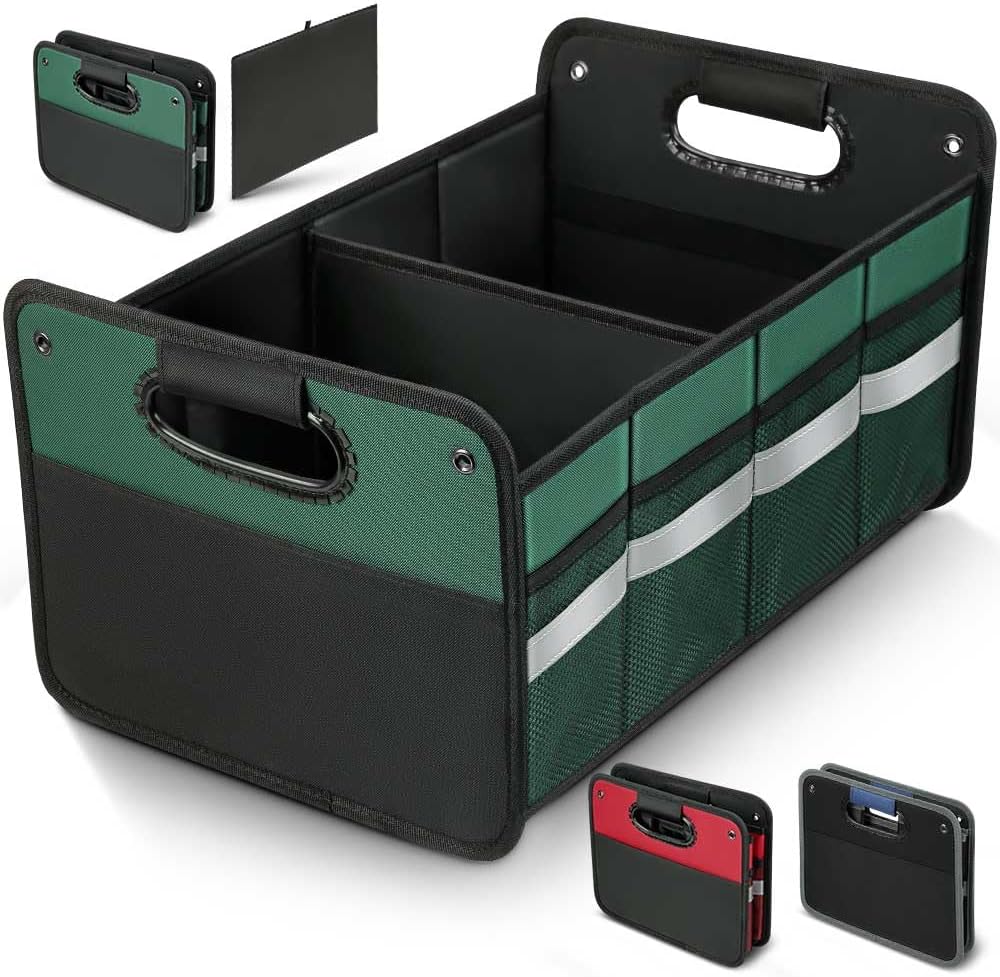 Car Trunk Organizer 50L Waterproof Polyester Car Accessories Organizer for Car, Green