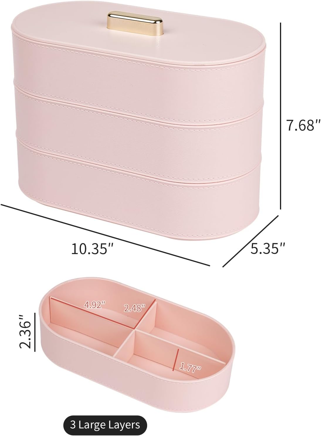 Desk Drawer Cable Organizer with Lid, Plastic Cord Management Box with 20 Pieces Wire Ties, Pink