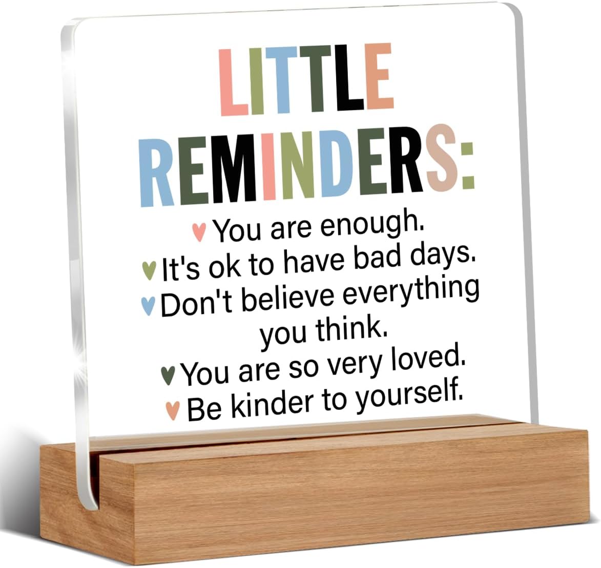 Acrylic Sign With Wooden Stand Inspirational Motivational Gifts for Office Desk Table Shelf