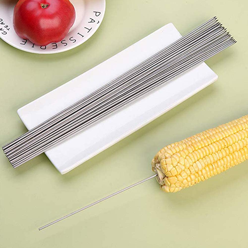 100 Pieces Skewers for Grilling Stainless Steel Skewers BBQ Needle Sticks