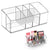 Makeup Organizer Display Cases with 7 Divided Cosmetic Slots, White