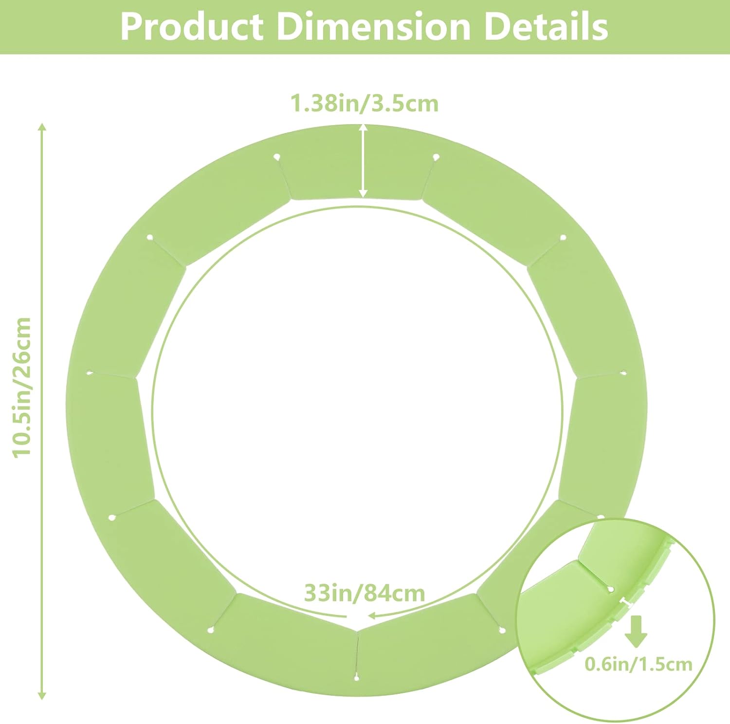 Pie Crust Shield Protector 2 Pack Adjustable Baking Pie Ring Pie Crust Cover, Green