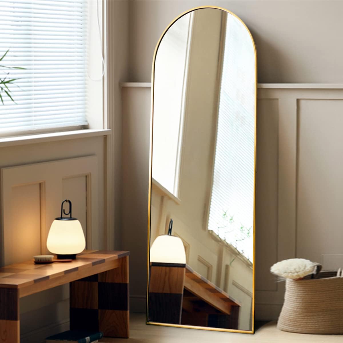 Floor Mirror, Full Length Mirror, Arched Mirror, Standing Mirror (58"×18")