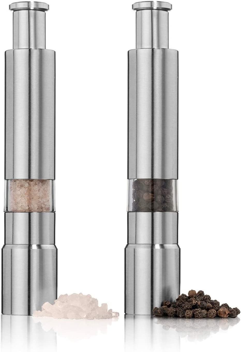 Stainless Steel Pepper Salt Grinder Set, Set of 2