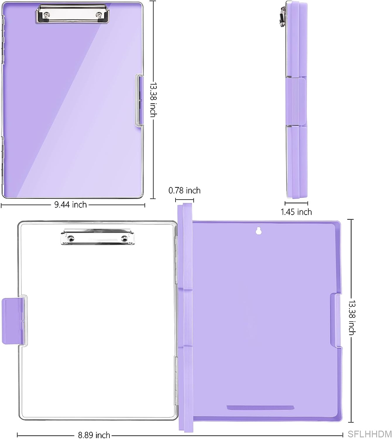 Clipboard with Storage Clip Boards 8.5 x 11 with 2 Storage Case, Purple