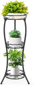 Plant Stands Metal 35" 3 Tier Pot Plants Holder for Corner Patio Garden Balcony Living Room (Black)