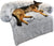 Fluffy Plush Dog Mat Furniture Protector with Removable Washable Cover (Large, Light Grey)