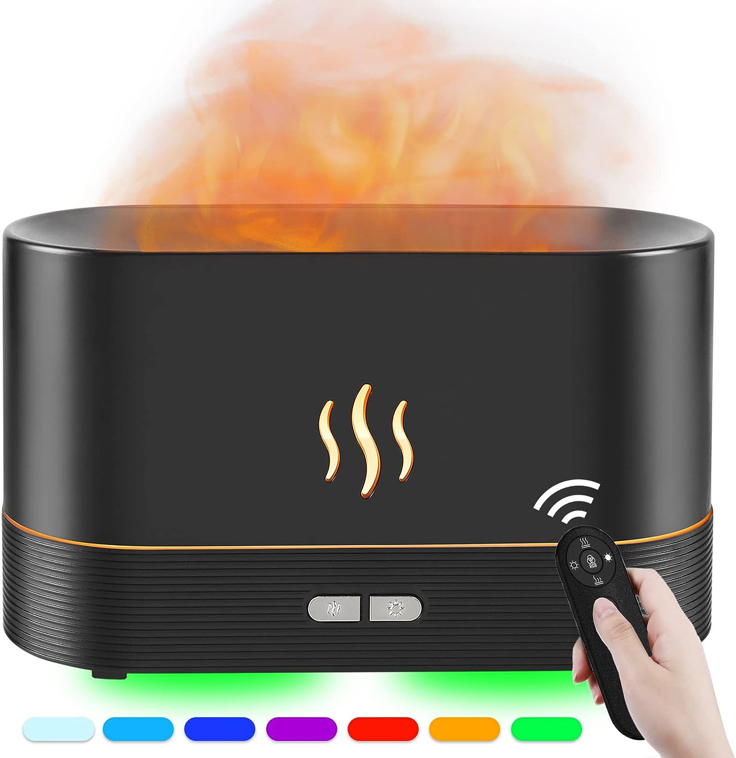 Aroma Diffuser Humidifier 300ML  for Essential Oils Large Room with RGB Light and Remote Control for Home Office Shop Gym (Black)