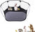 Portable Small Animals Playpen Indoor Outdoor Fence for Small Pets, Black
