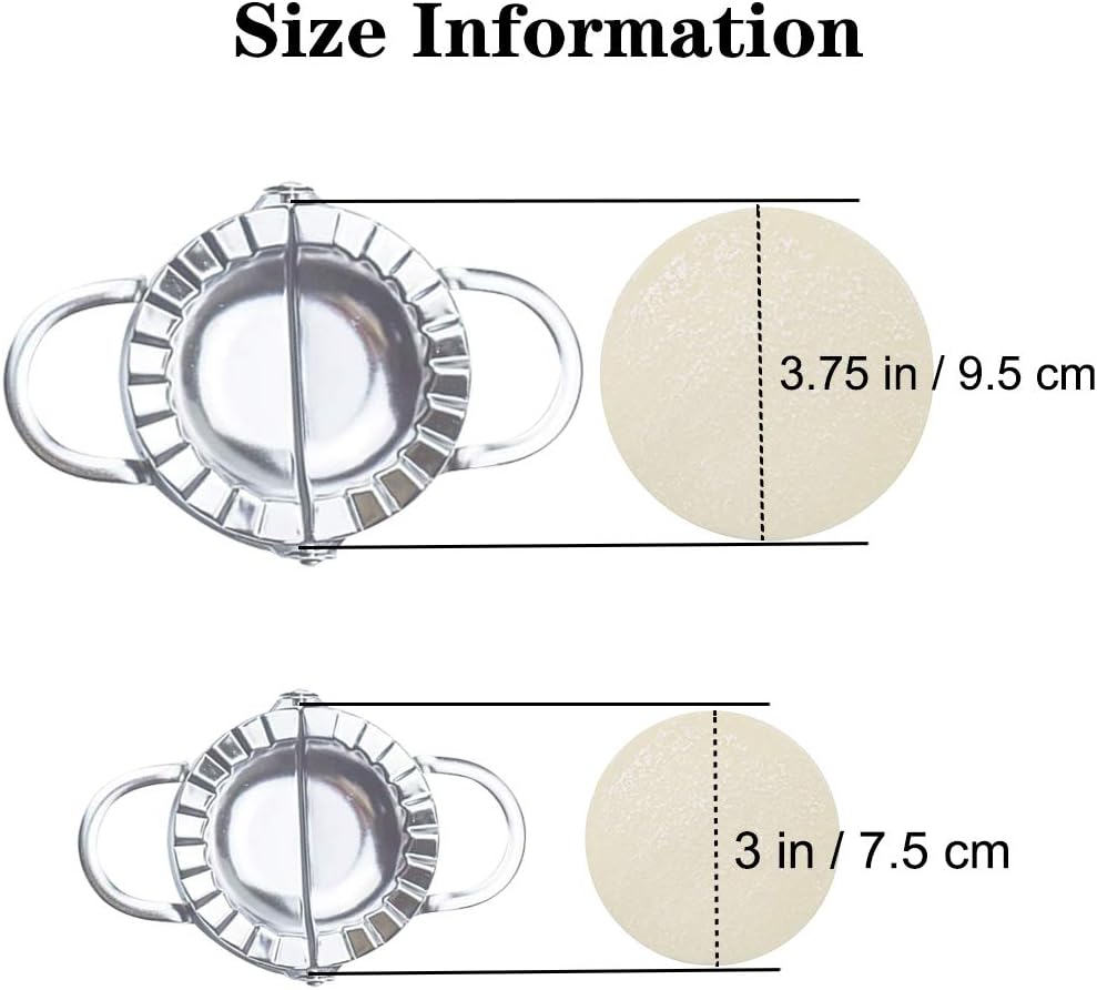 Dumpling Ravioli Maker Press 2 Pack Pierogi Mold - Wonton Mold (Small 3 inch,Large 3.75 inch)