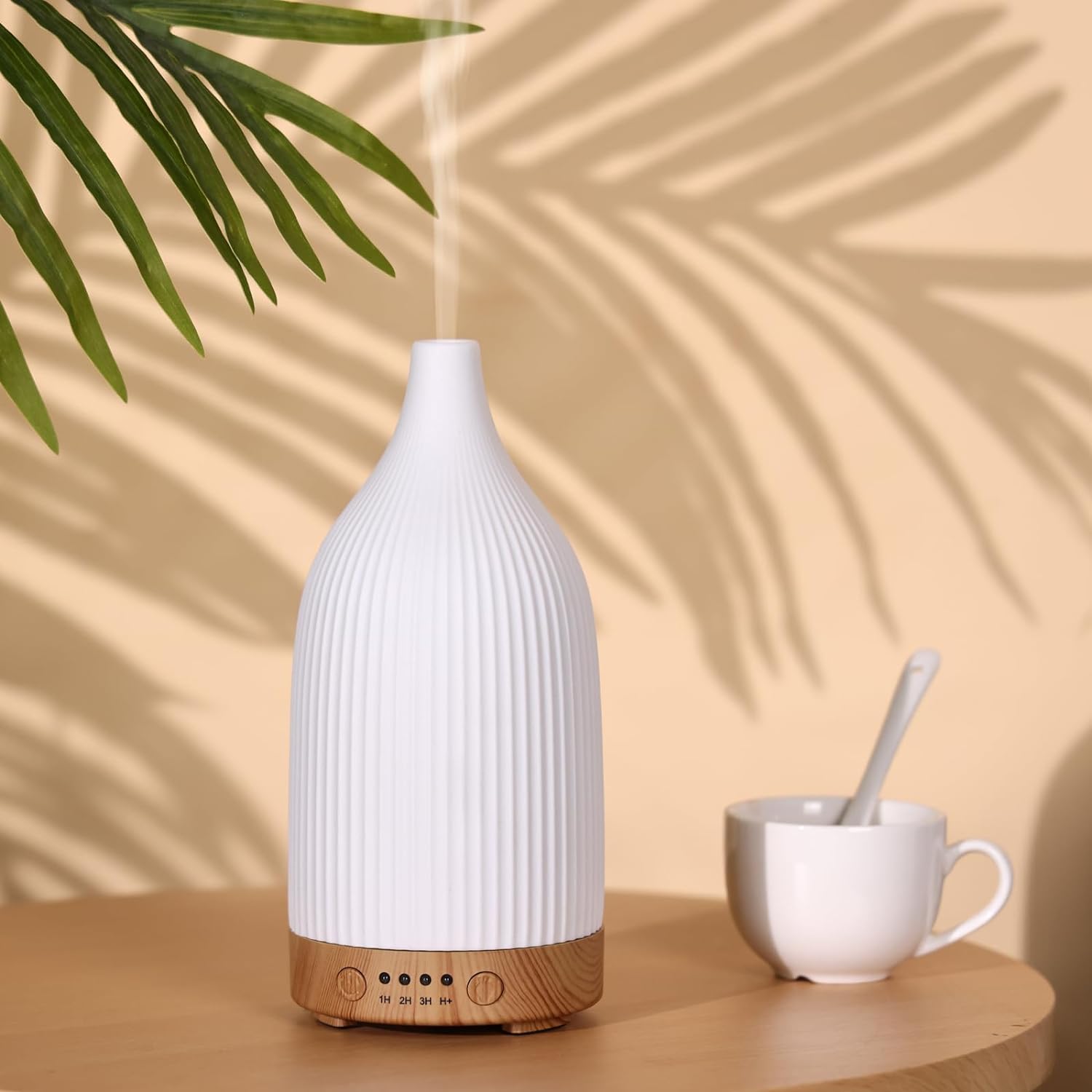 Aromatherapy Diffuser with Waterless Auto-Off with 4 Timer Setting & 7 Colors Night Light for Home Office, White