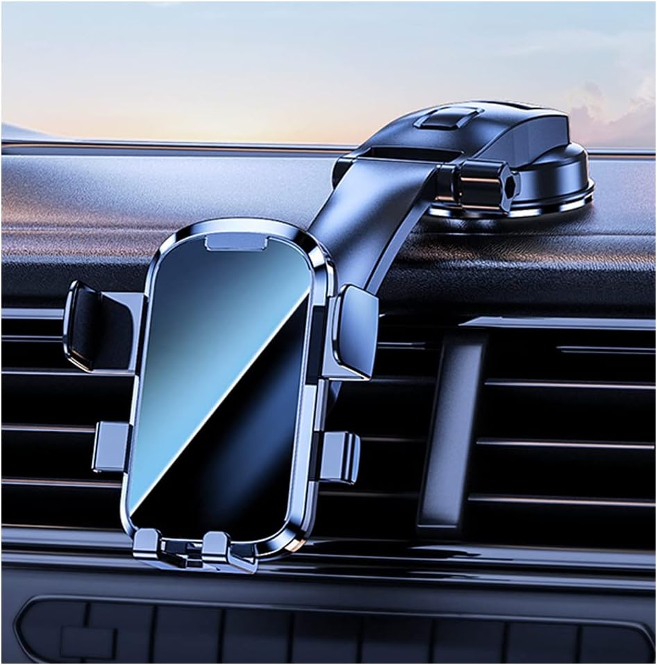 Dashboard Phone Holder with Vacuum Suction & Flexible Arm, Adjustable Car Phone Holder Mount Clip